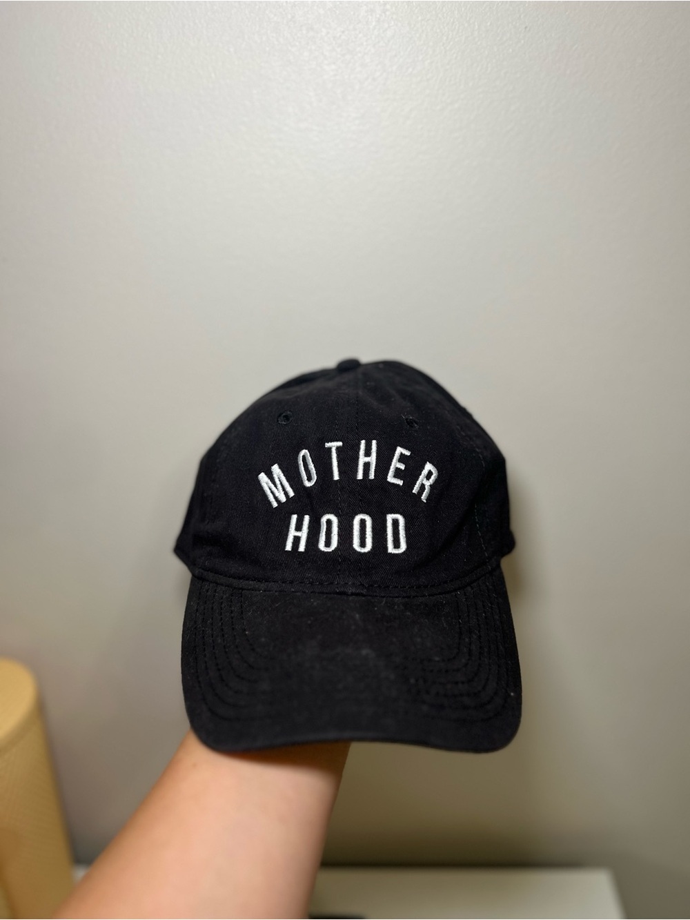 Motherhood Embroidered Black Baseball Cap